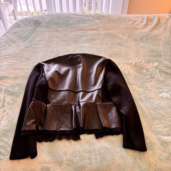 Chico's Faux Leather Jacket Size 0 Petite - Picture 8 of 12